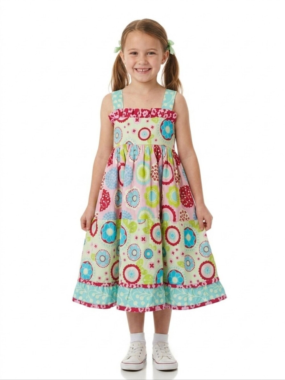 NWT ✨ 🌸 Jelly the Pug Whimsical Patchwork Ruffle Dress – Size 8 🌸